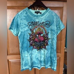 Affliction Black Label Blue Graphic T-Shirt size XL